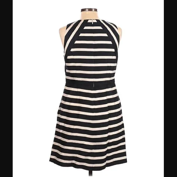 Eliza J Mini Dress 12P Petite Stripe Fit & Flare Party Cocktail Wedding Luxury - Picture 4 of 9